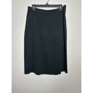 MING WANG Women's Stretch Acrylic Knit Skirt Elastic Waist Black Size L